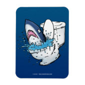 Toilet Shark Funny Blue Cartoon Magneet (Verticaal)