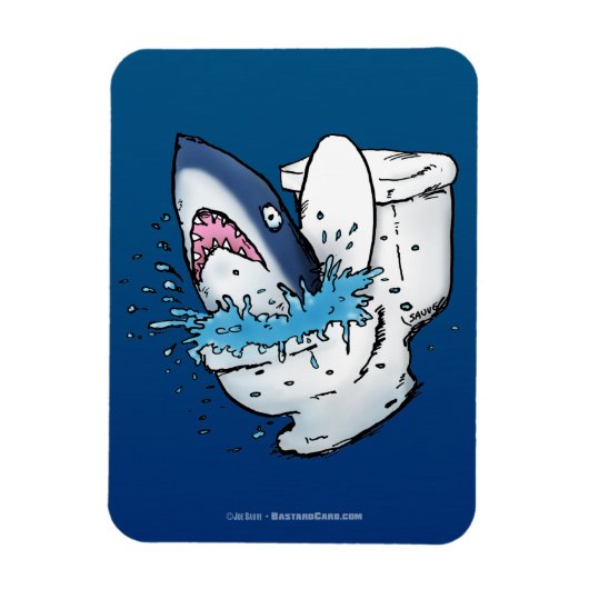 Toilet Shark Funny Blue Cartoon Magneet (Verticaal)