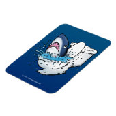 Toilet Shark Funny Blue Cartoon Magneet (Linkerzijde)