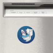 Toilet Shark Funny Blue Cartoon Magneet (Insitu (Vaatwasser))