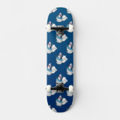 Toilet Shark Funny Blue Skateboard (Voorkant)