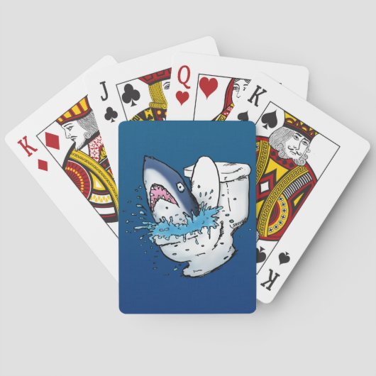 Toilet Shark Funny Cartoon Illustratie Poker Card Pokerkaarten (Achterkant)