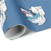 Toilet Shark Funny Cartoon Wrapping Paper Cadeaupapier (Rol Hoek)