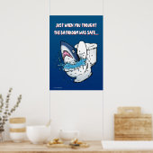 Toilet Shark Funny Poster (Keuken)