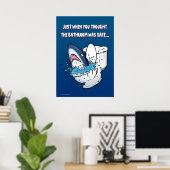 Toilet Shark Funny Poster (Thuiskantoor)