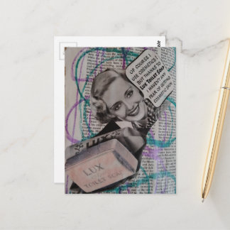 Toilet Soap Woman Collage Briefkaart