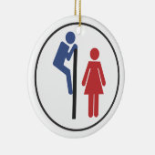 Toilet Spy grappige versiering voor kerstbomen Keramisch Ornament (Rechts)
