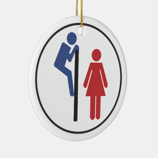 Toilet Spy grappige versiering voor kerstbomen Keramisch Ornament (Rechts)
