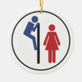 Toilet Spy grappige versiering voor kerstbomen Keramisch Ornament (Voorkant)
