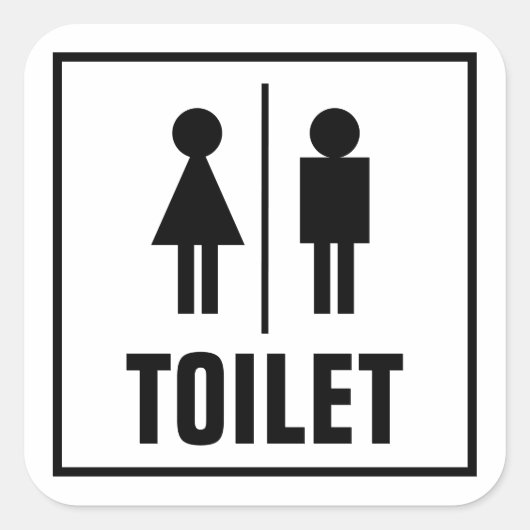 Toilet teken man vrouw WC icoon openbaar toilet Vierkante Sticker (Voorkant)