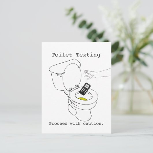 Toilet Texting Briefkaart (Staand voorkant)