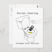 Toilet Texting Briefkaart (Voorkant / Achterkant)