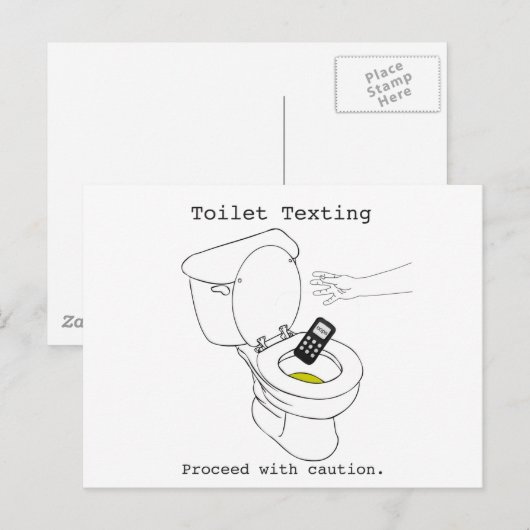Toilet Texting Briefkaart (Voorkant / Achterkant)