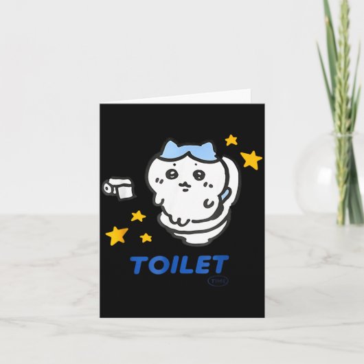 Toilet Time Chikawa Meme Funny Tee Kaart (Voorkant)