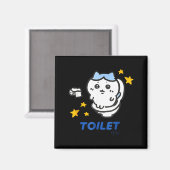 Toilet Time Chikawa Meme Funny Tee  Magneet (Voorkant / Achterkant)