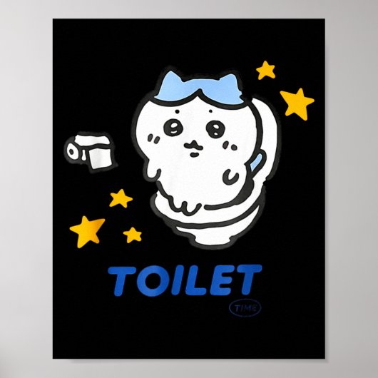 Toilet Time Chikawa Meme Funny Tee  Poster (Voorkant)