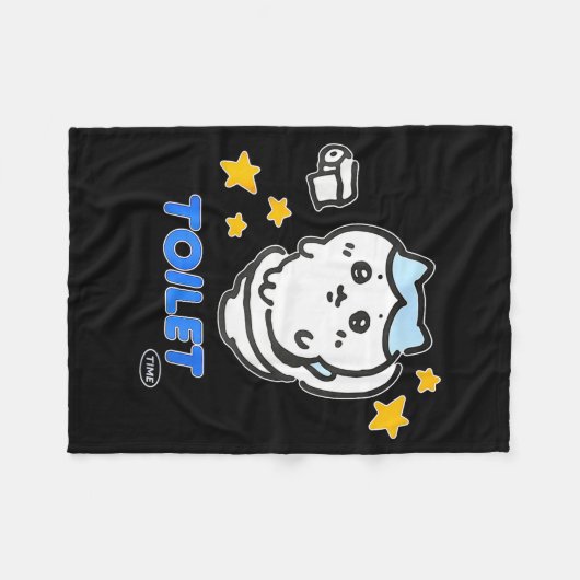 Toilet Time Chikawa Meme Tee  Fleece Deken (Voorkant (Horizontaal))