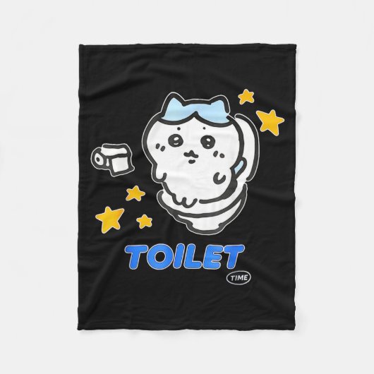 Toilet Time Chikawa Meme Tee  Fleece Deken (Voorkant)