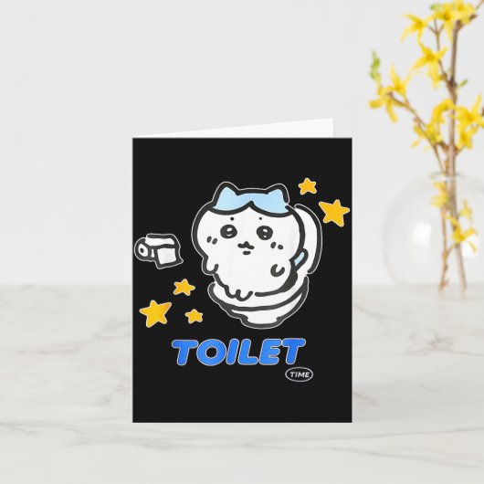 Toilet Time Chikawa Meme Tee  Kaart (Gele Bloem)