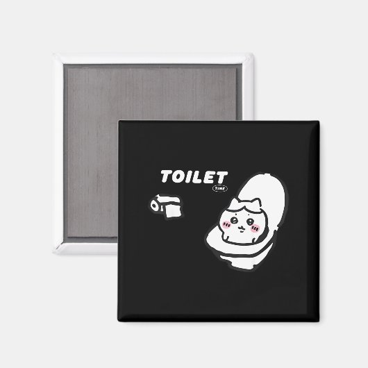 Toilet Time Chikawa Meme Tee  Magneet (Voorkant / Achterkant)