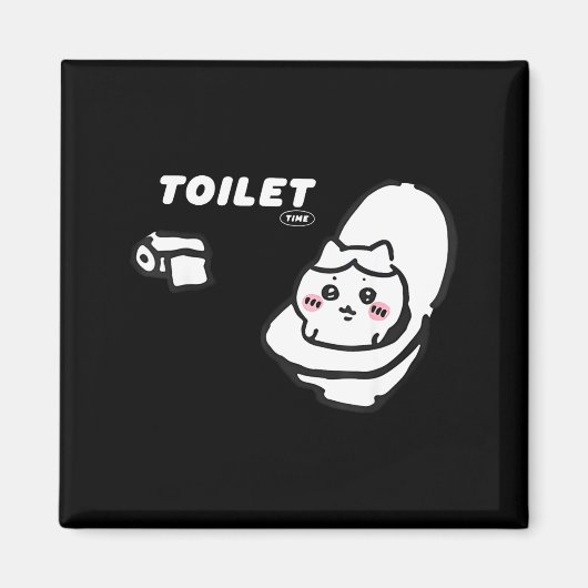 Toilet Time Chikawa Meme Tee  Magneet (Voorkant)