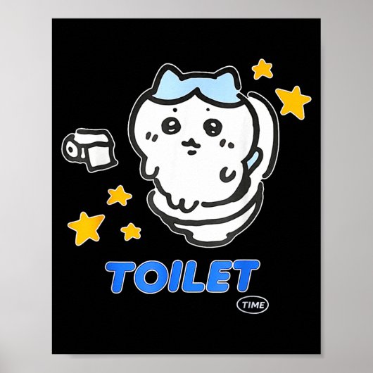 Toilet Time Chikawa Meme Tee Poster (Voorkant)
