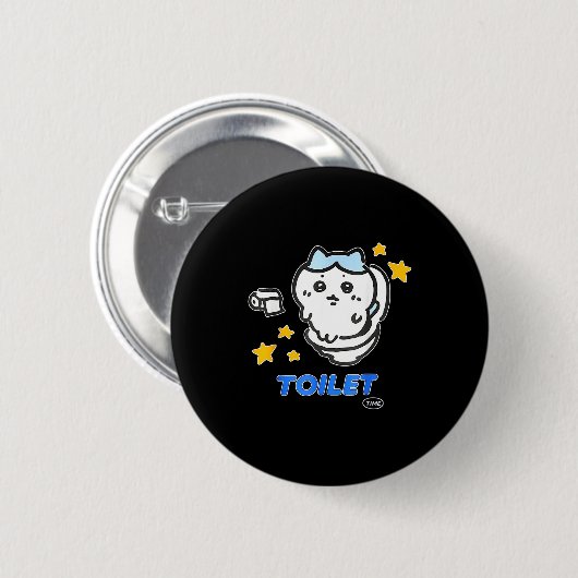 Toilet Time Chikawa Meme Tee  Ronde Button 5,7 Cm (Voorkant /achterkant)