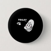 Toilet Time Chikawa Meme Tee  Ronde Button 5,7 Cm (Voorkant)