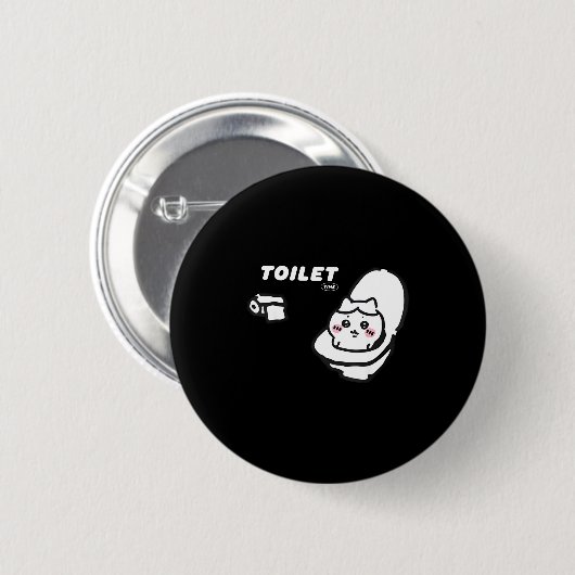 Toilet Time Chikawa Meme Tee  Ronde Button 5,7 Cm (Voorkant /achterkant)