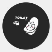 Toilet Time Chikawa Meme Tee  Ronde Sticker (Voorkant)