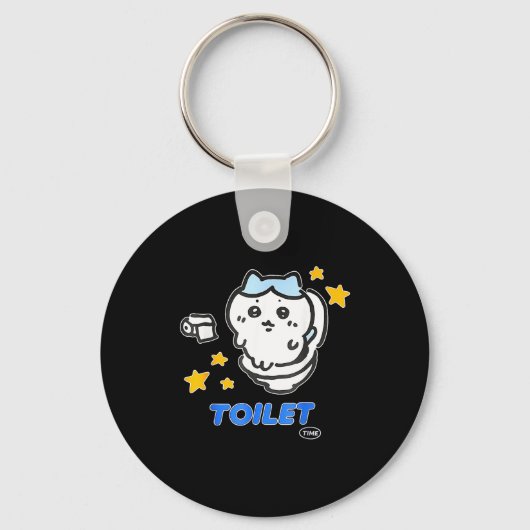 Toilet Time Chikawa Meme Tee  Sleutelhanger (Voorkant)
