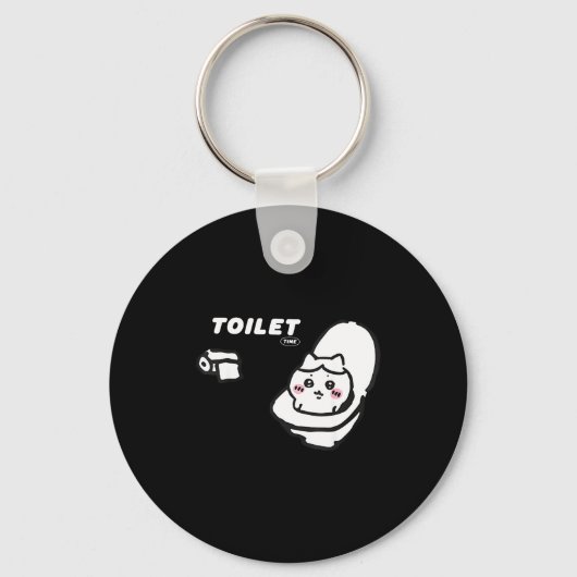 Toilet Time Chikawa Meme Tee  Sleutelhanger (Voorkant)