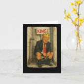 Toilet Troonkoning - satirisch kunstwerk van Trump Kaart (Gele Bloem)