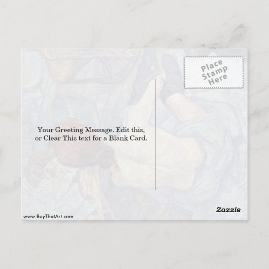 Toilet, van Henri de Toulouse-Lautrec Briefkaart (Achterkant)