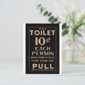  toiletbord in zwart briefkaart (Staand voorkant)