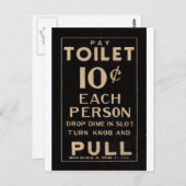  toiletbord in zwart briefkaart (Voorkant / Achterkant)