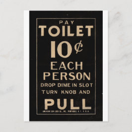 toiletbord in zwart briefkaart