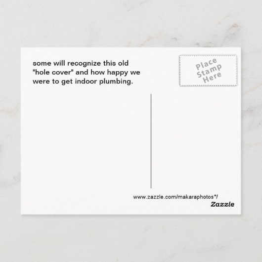  Toiletdeksel "gatdeksel" Briefkaart-aanpassen Briefkaart (Achterkant)