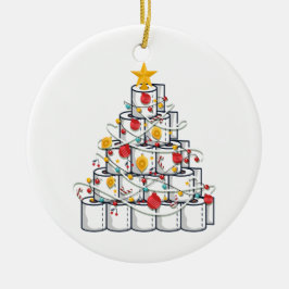 toiletpapier 2020, grappig kerstfeest keramisch ornament