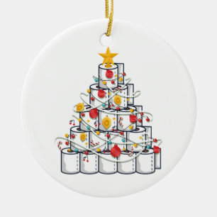toiletpapier 2020, grappig kerstfeest keramisch ornament