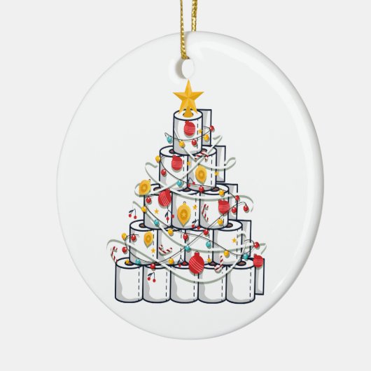 toiletpapier 2020, grappig kerstfeest keramisch ornament (Links)
