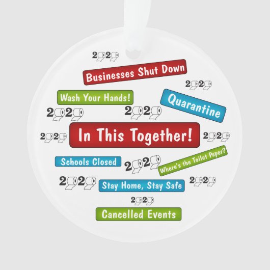 Toiletpapier 2020 Het jaar waarin het allemaal geb Ornament (voorkant)