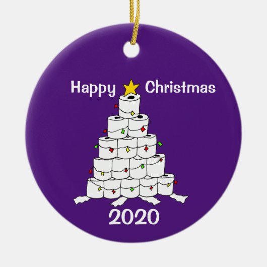 Toiletpapier 2020 Kerstboom Keramisch Ornament (Voorkant)