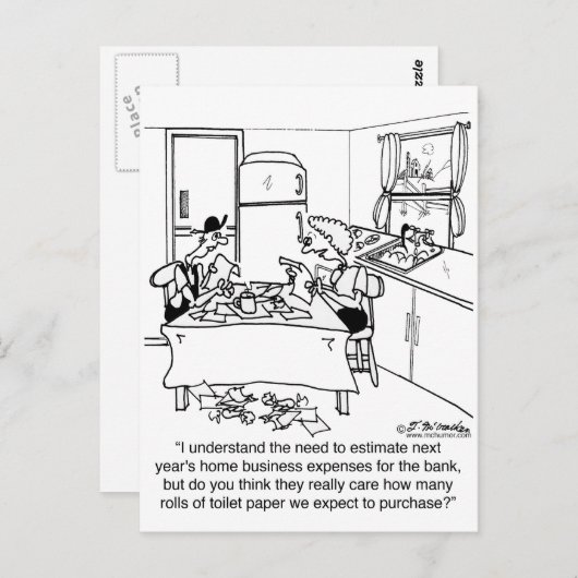 Toiletpapier en belastingen briefkaart (Voorkant / Achterkant)