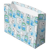 Toiletpapier en handscannerpatroon groot cadeauzakje (Achterkant Gekanteld)