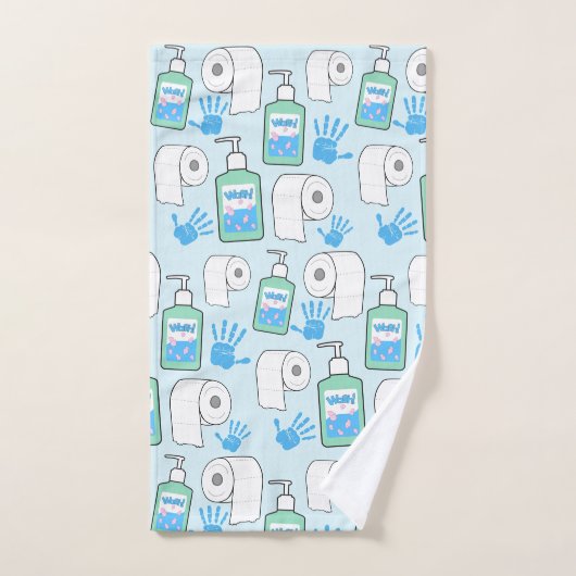 Toiletpapier en handscannerpatroon handdoek (Handdoek)