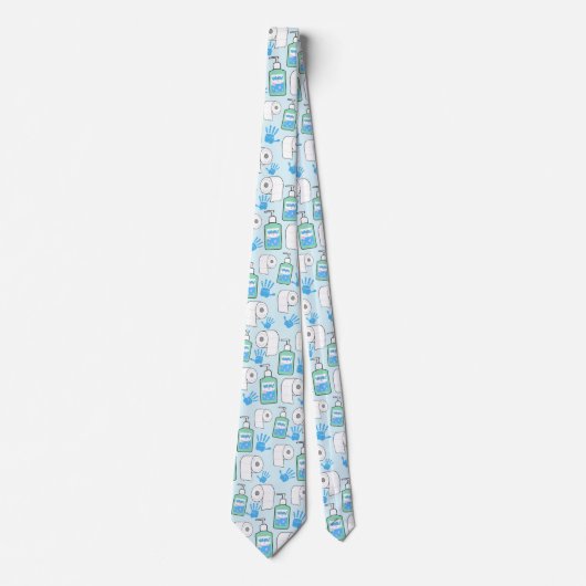 Toiletpapier en handscannerpatroon stropdas (Voorkant)