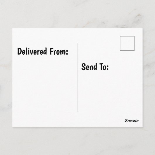 Toiletpapier met tekening van verjaardagshoed briefkaart (Achterkant)