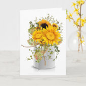 toiletpapier met zonnebloemen kaart (Gele Bloem)