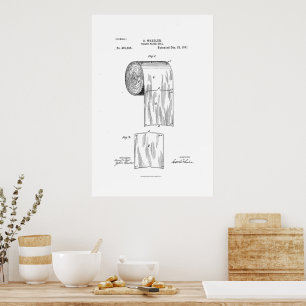 Toiletpapier  patent muurkunst poster